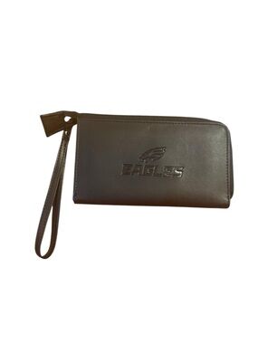 Eagles black Leather Wristlet Wallet